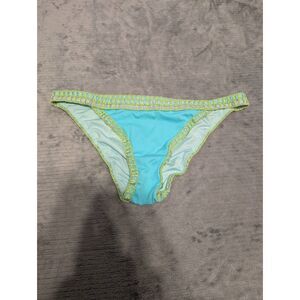 Victoria's Secret Swim M Blue Green Crochet Edge Bikini Bottom